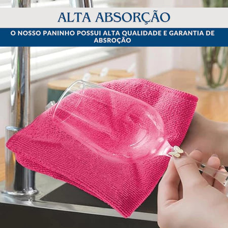 Kit Pano De Limpeza Microfibra 20 Unidades