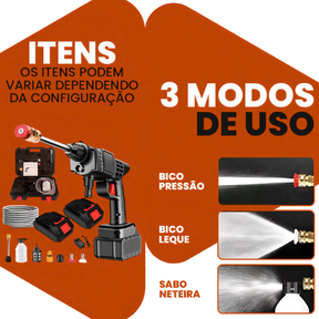 Lavadora Lava Jato Portátil Pressão  + Kit Limpeza Vonix