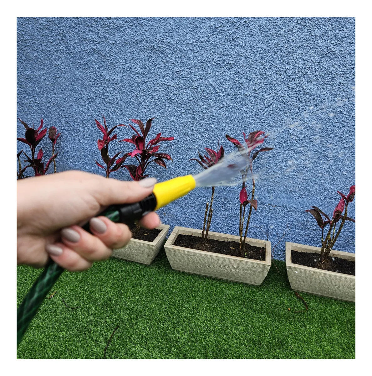 Mangueira De Jardim 15m Metros Reforçada Trançada Não Dobra Cor Verde